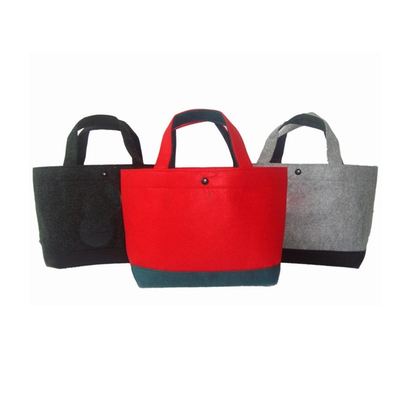 Popular handbag logo printed customized shopping felt tote bags