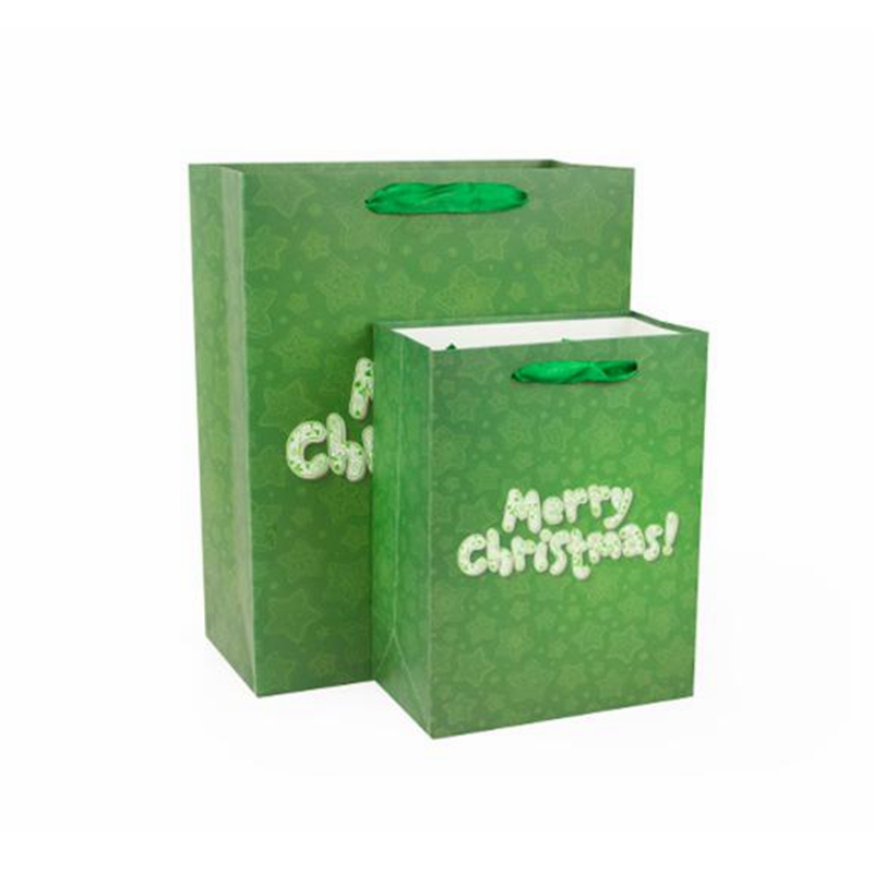 Wholesale custom shopping bag cheap merry christmas paper gift bag