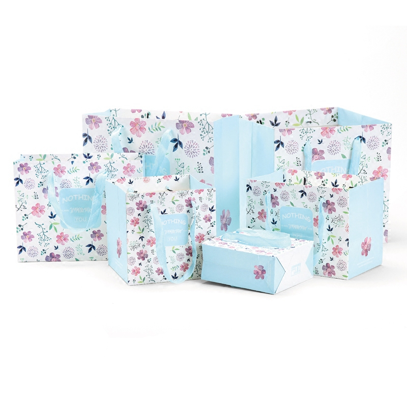 Custom design printed luxury gift packaging kraft paper carry die cut handle shopping bag with your own logo