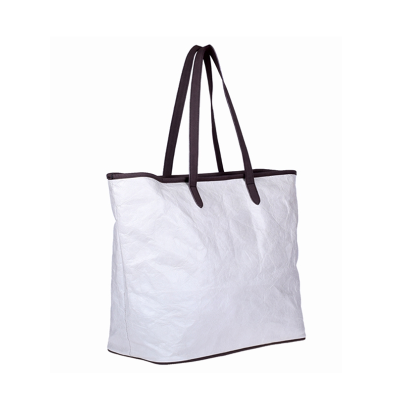 New kraft paper DuPont shopping bag Tyvek leather handle tote bag 