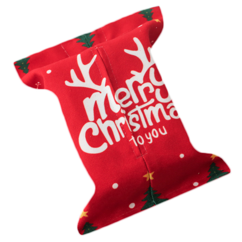 Factory custom full version printing Christmas special cotton and linen tissue box with stock sample supply
