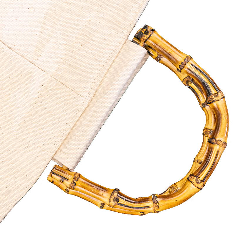 China Supplier oem original custom eco friendly breathable recycled canvas tote bag with bamboo handle