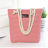 Stripe colorful women canvas bag custom