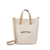 High quality women canvas shopping bag with leather strap