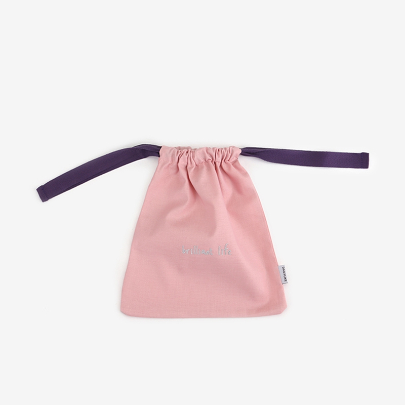 Wholesale custom logo pure cotton drawstring bag jewellery pouches with ribbon