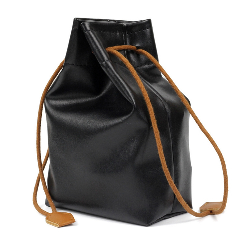 Colorful high quality pu leather drawstring bag
