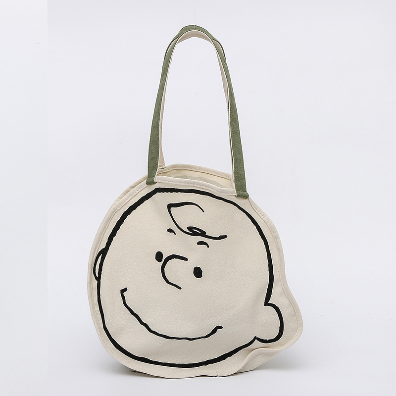 Silk printing cartoon canvas tote bag