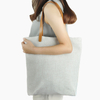 High quality hot sale linen fabric shopping bag with leather handle