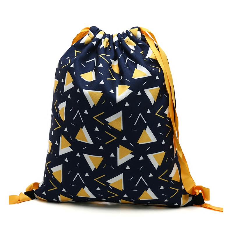 Fashion popular brand new durable recycled canvas drawstring backpack