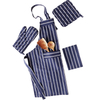 Simple fashion plain color potholder napkin apron four piece unisex cotton kitchen apron