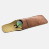 Portable retro soft leather glasses bag simple reading glasses myopia glasses holster protection storage leather bag