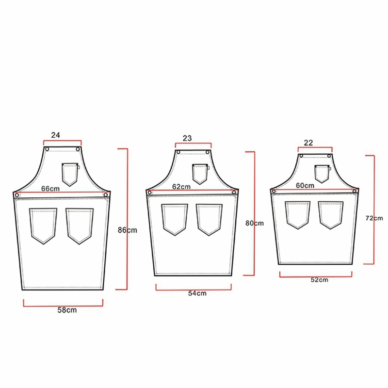 Customized Restaurant Work Uniforms Shop Overalls Denim Apron with Tool Pockets for Barista Barber Custom Logo