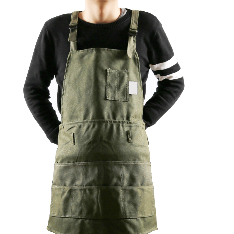 New Concept Thick Durable Cotton Canvas Cloth Acrylic Painting Gouache Watercolor Painter Apron with Many Tool Pockets