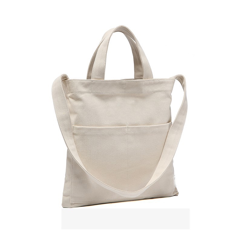 Factory logo custom cotton canvas tote shopping bag for women