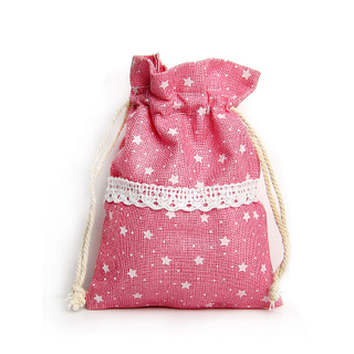 Wholesales custom printed jewelry drawstring bags linen gift bag 