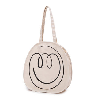 Newest design fashional round eco-friendly canvas tote bag for girls