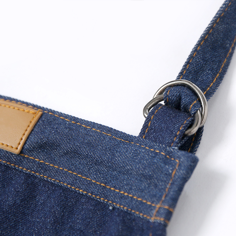 Wholesale Fashion Cowboy Hanging Neck Apron Custom Printing LOGO Painting Cafe Baking Cake Nail Shop Overalls Denim Apron