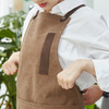 New Models Gray Brown Washed Canvas Strap Apron for Household Or Coffee Shop Florist Restaurant Hairdressing Custom Logo