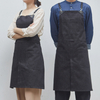 Leather Straps Black Denim Work Apron for Barista Skirt Restaurant Gardening Floral Hair Stylist Salon Overalls Custom Logo