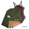 New design double color dustproof eco-friendly work canvas apron for waiters