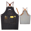 Wholesale top grade eco-friendly oil proof denim apron for kitchen cooking
