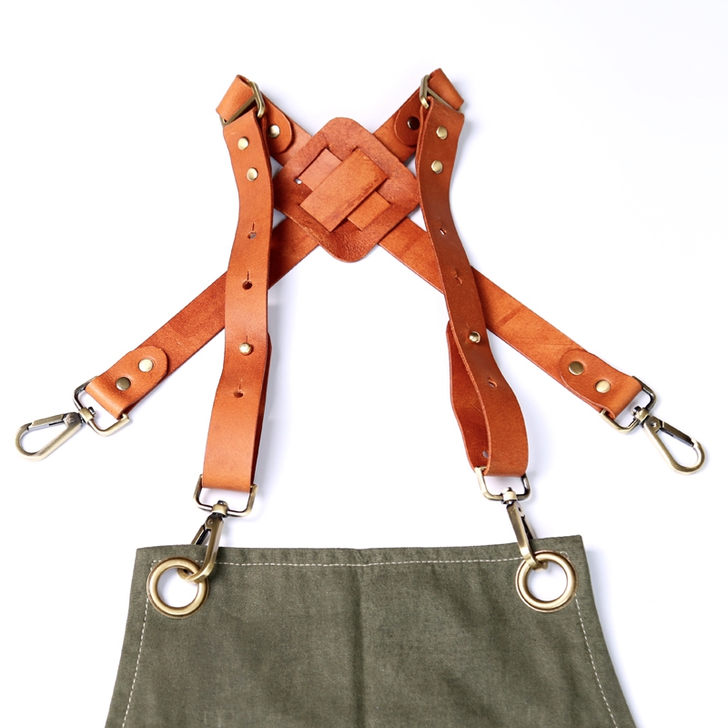 Hot-selling Army Green Thick Canvas Leather Belt Apron