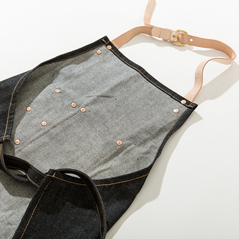 Superior Custom Original Design Denim Apron For Barista Or Restaurant Multi-function Tooling Apron