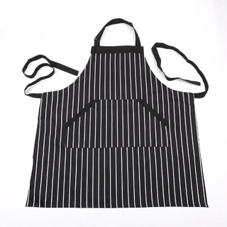 Stripe canvas eco friendly breathable kitchen cooking apron for women