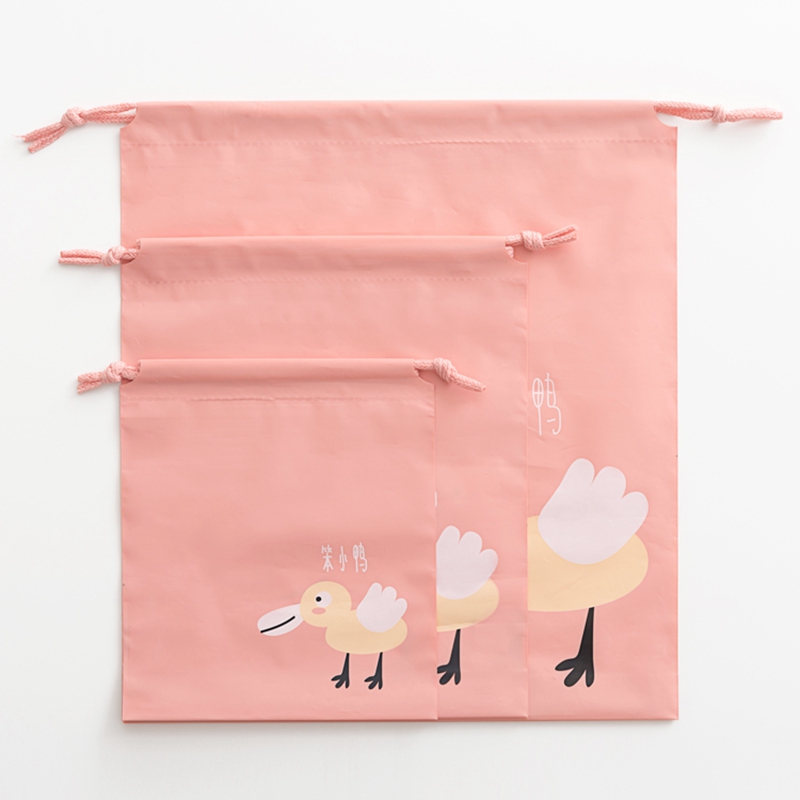 Portable small drawstring beam mouth PE travel bag storage bag