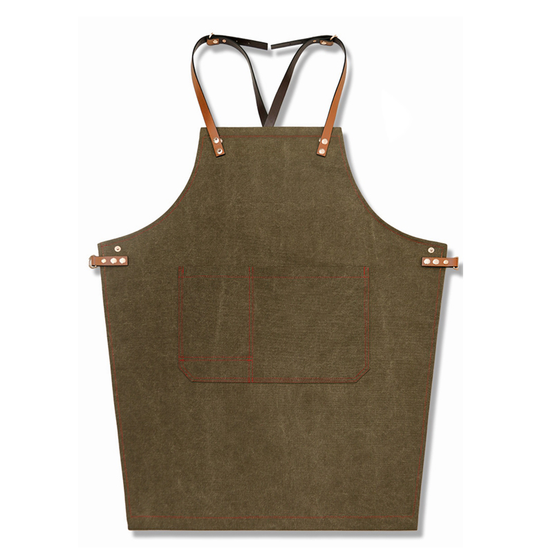 New Design Good Quality Exquisite Canvas Fabric Kitchen Waiter Tea Shop Overalls Barista Barber Apron For Workshop