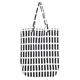 Simple white striped shoulder bag Oxford bag large supermarket green shopping bag