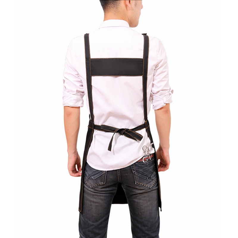 Simple practical dustproof multifunction cotton canvas work apron for men