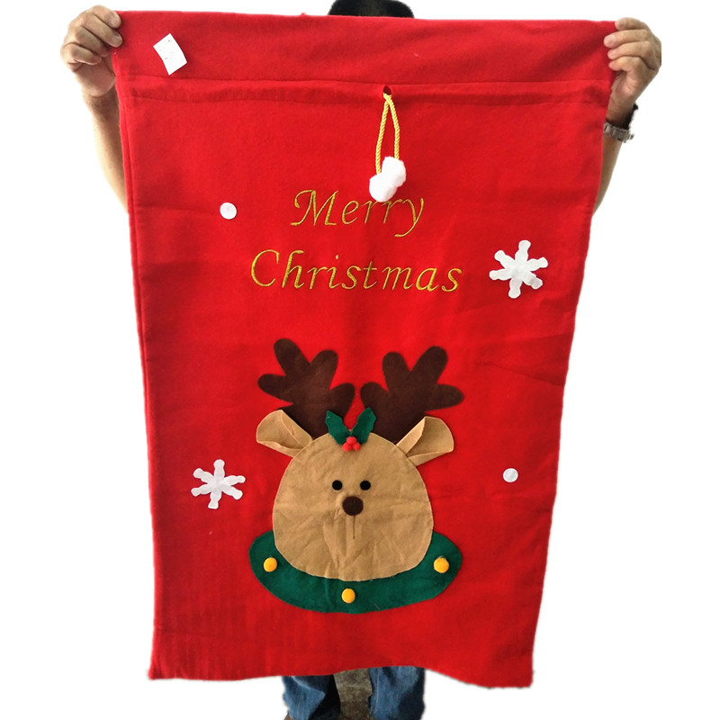 Santa gift bag large drawstring non woven bag