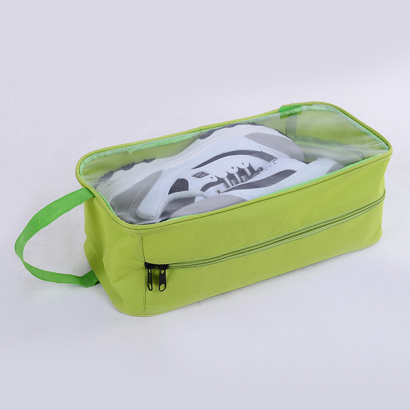 Household oxford cloth transparent shoe storage bag dust proof portable shoe storage travel bag with logo custom