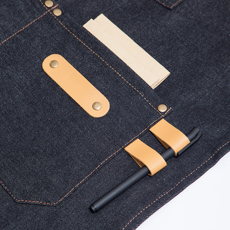 Custom Wear-resistant Thicken Denim Barista Work Apron