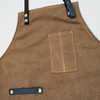 Deep Khaki Canvas Hanging Neck Fashion Men And Women Apron Overalls Coffee Shop Hair Salon Apron LOGO Custom