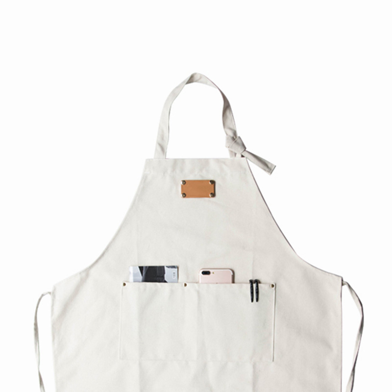 Wholesale Custom Logo White Canvas Household Apron
