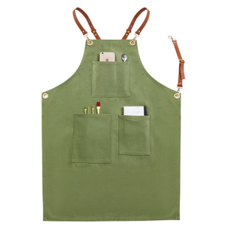 Professional Custom Leather Belt Combine Cotton Fabric Canvas Apron