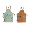  Cotton double-sided thick skin-frienly soft comfortable barista restaurant garden work apron with logo custom