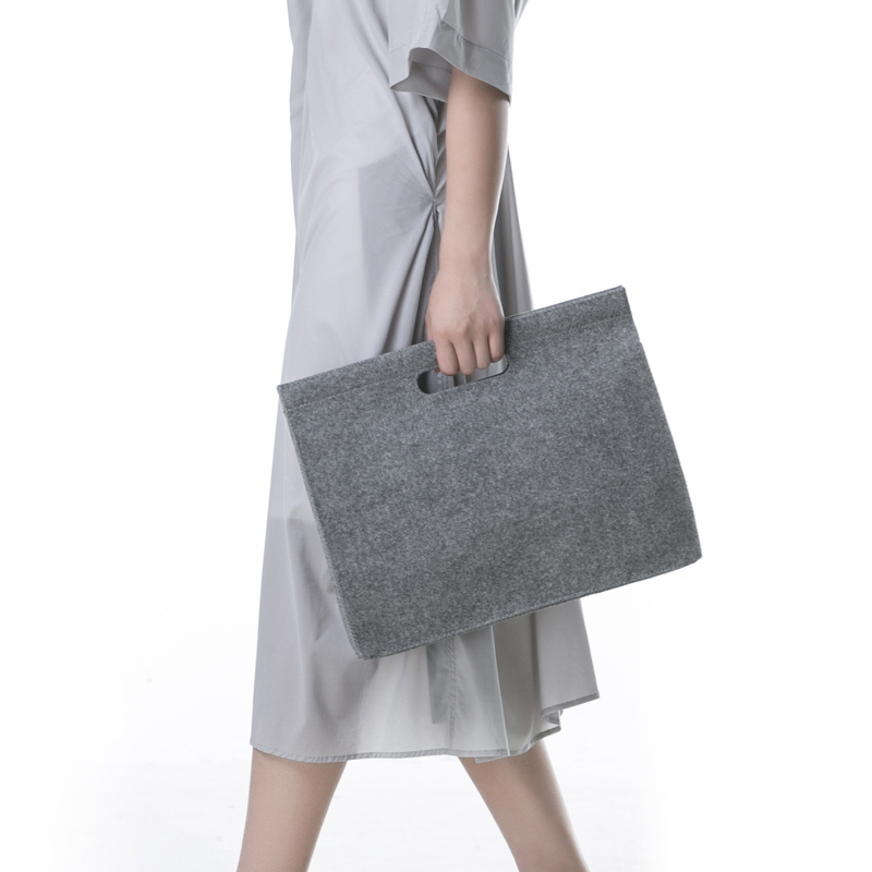 High-end eco-friendly durable ladies leisure felt fabric bag for computer