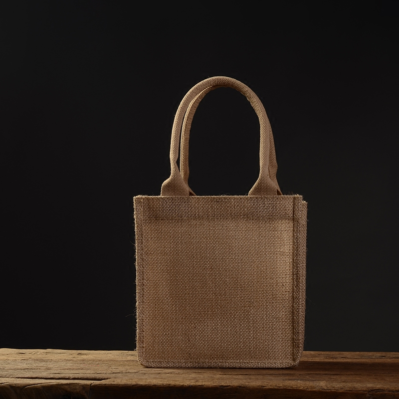 Natural fabric eco friendly breathable jute tote shopping bag 