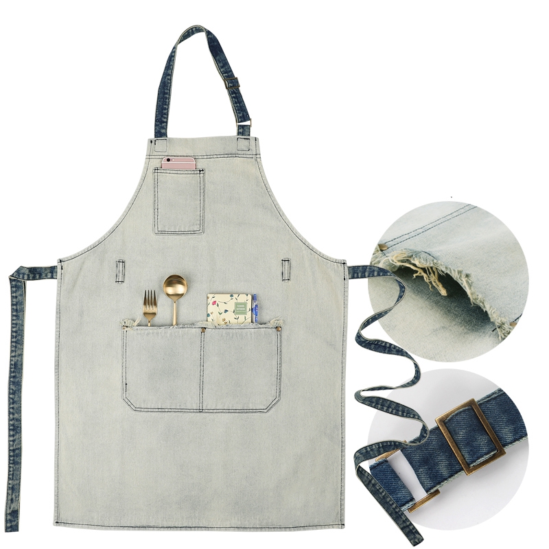 High quality vintage fashion durable cafe bakery restaurant general waiter work apron with logo custom