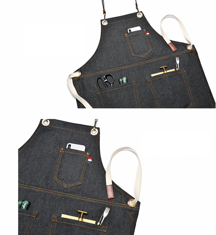 Strong durable factory profession custom thick denim apron with preferential price