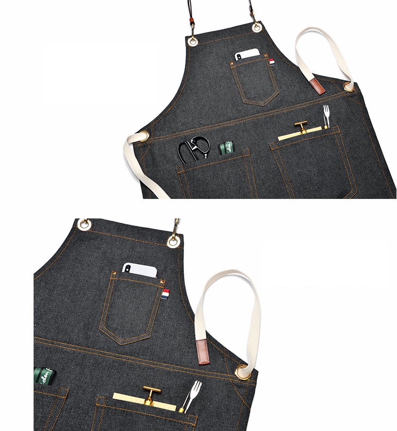 Strong durable factory profession custom thick denim apron with preferential price