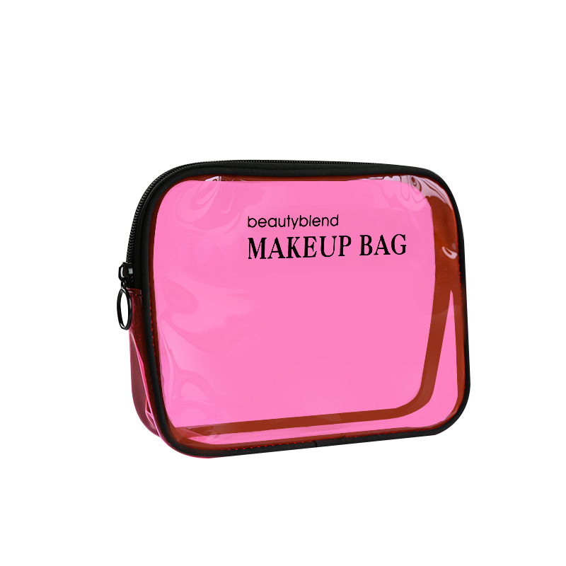 Logo printed custom outdoor travel portable and practical transparent waterproof pvc storage zipper bag for sale