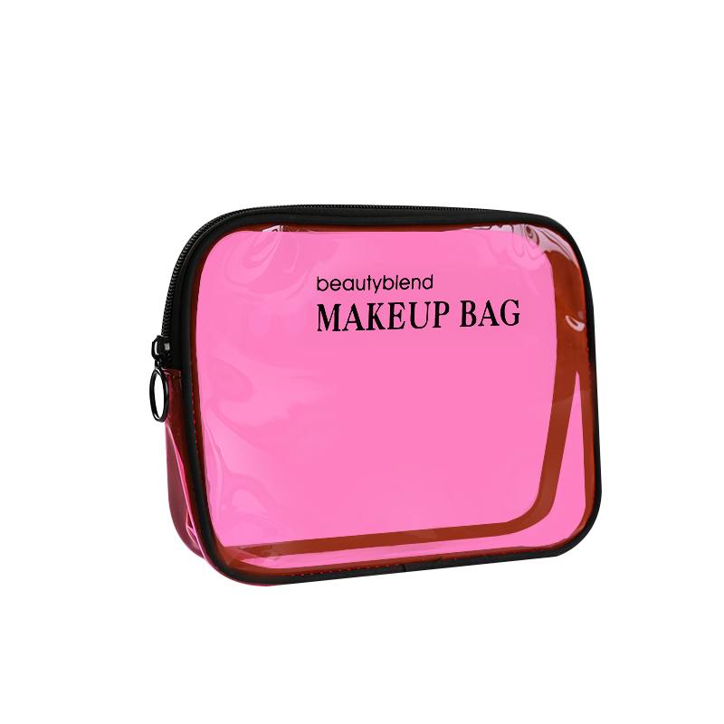 Logo printed custom outdoor travel portable and practical transparent waterproof pvc storage zipper bag for sale