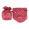 Sweet Embroidered Satin Round Makeup Bag Drawstring Travel Storage Bag