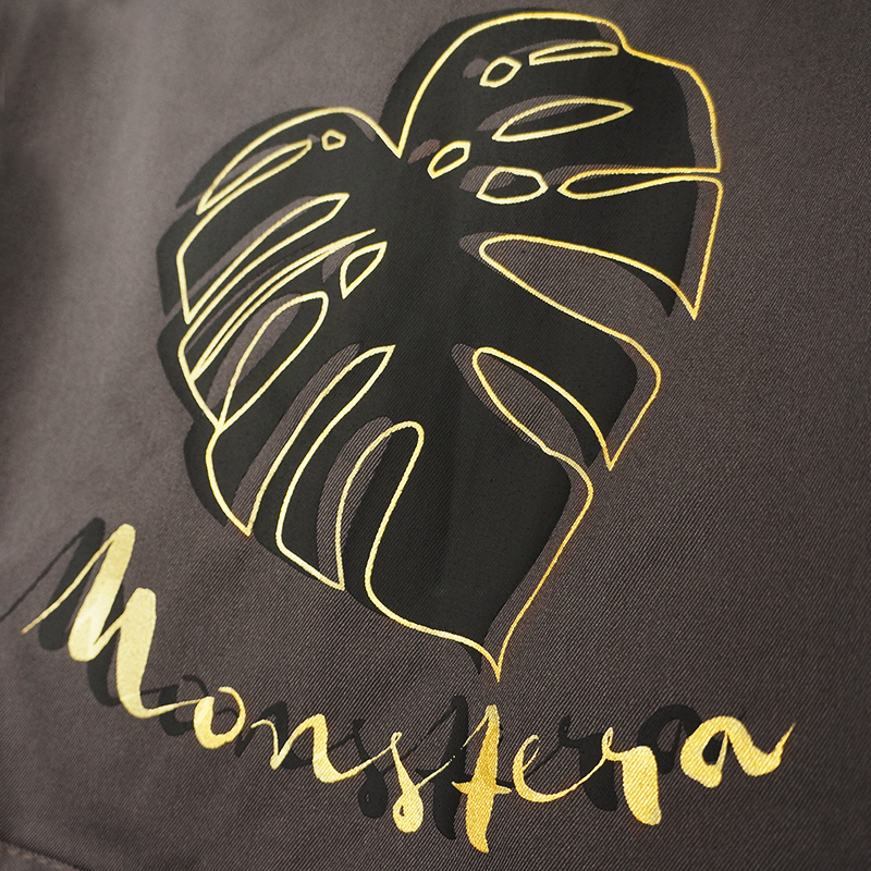 Cotton Creative Print Bronzing Leaf Coffee Tea Restaurant Workwear Kitchen Apron