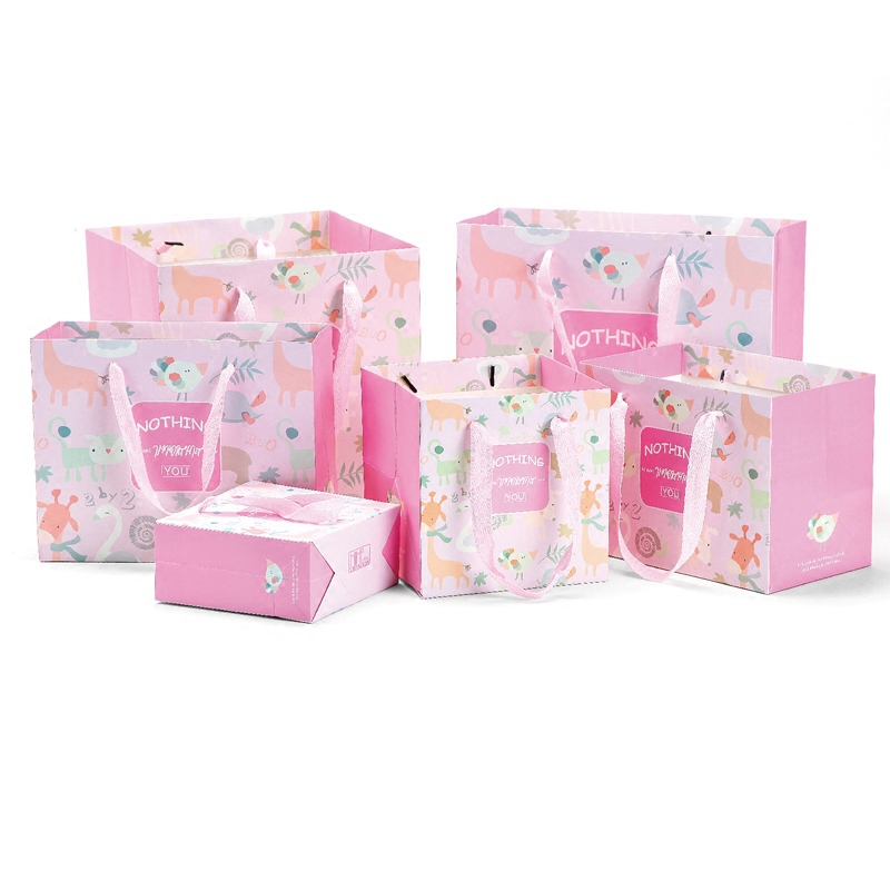 Custom design printed luxury gift packaging kraft paper carry die cut handle shopping bag with your own logo