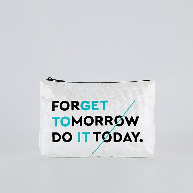 Simple tyvek paper small waterproof storage travel wash bag makeup handbag